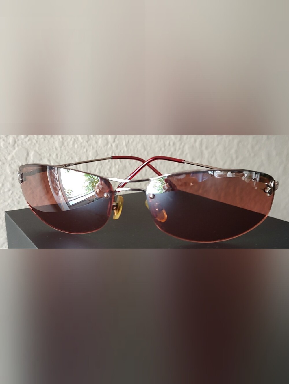 Vintage Playboy Women's Pink Sunglasses With Gold
